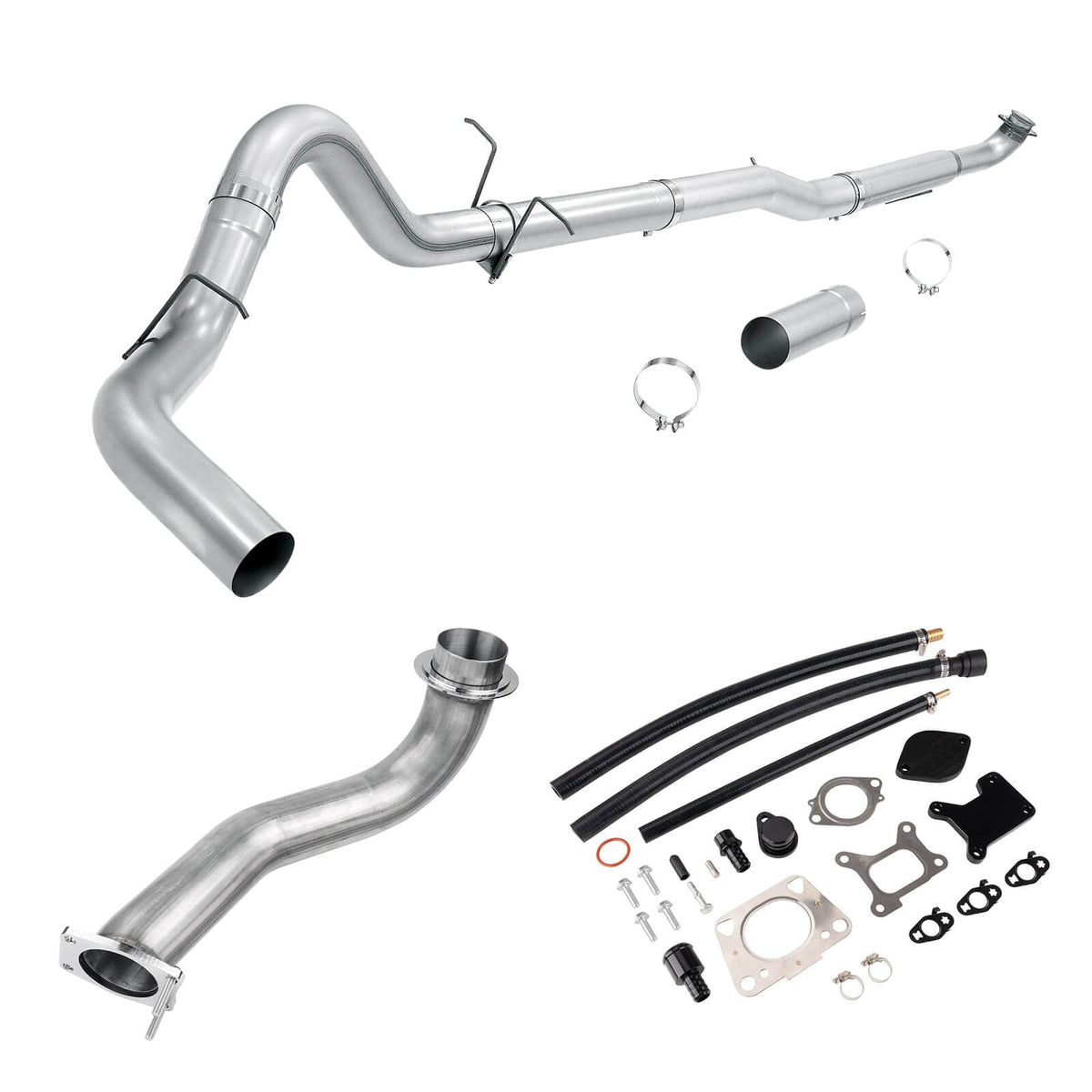 2020–2026 6.6L Duramax L5P 5-inch Exhaust/EGR Delete Kit with Downpipe product components